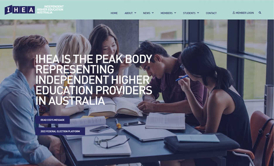 وب سایت IHEA | Independent Higher Education Australia